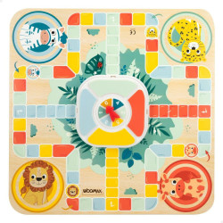 Parchís and Oca Board Woomax Zookabee 30 x 3 x 30 cm Children's animals (6 Units)