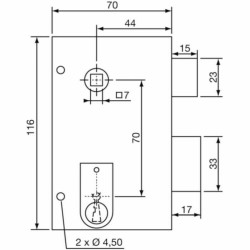 Lock Yale Khaki Steel Rectangular Doors Vertical