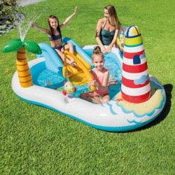 Inflatable Paddling Pool for Children Intex Sailor Playground 218 x 99 x 188 cm