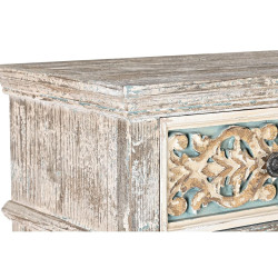 Chest of drawers DKD Home Decor White Turquoise Wood Oriental 99 x 38 x 91 cm