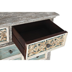 Chest of drawers DKD Home Decor White Turquoise Wood Oriental 99 x 38 x 91 cm