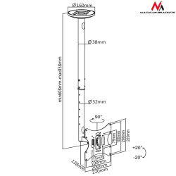 Wall Bracket MacLean MC-504B 23" 42"