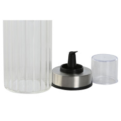 Oil and Vinegar Set Home ESPRIT Transparent Natural Bamboo Crystal 18,5 x 9,3 x 24 cm