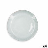 Flat Plate Quid Boreal Blue Ceramic 27 cm (4 Units)