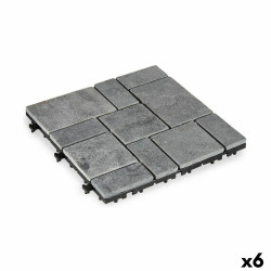 Interlocking Floor Tile Grey Stone Plastic 30 x 2,8 x 30 cm (6 Units)