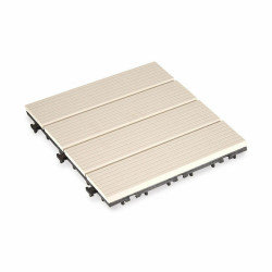 Interlocking Floor Tile Composite Beige Polyethylene 30 x 2,6 x 30 cm (6 Units)