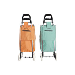 Shopping cart Home ESPRIT Green Grey Peach 37 L 34 x 20 x 96 cm (2 Units)