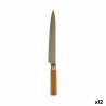 Kitchen Knife 3 x 33,5 x 2,5 cm Silver Brown Stainless steel Bamboo (12 Units)