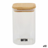 Food Preservation Container Quttin Bamboo Borosilicate Glass 720 ml (12 Units)