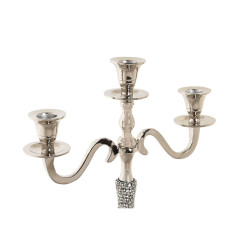 Candle Holder DKD Home Decor 26 x 10 x 35 cm Silver Aluminium