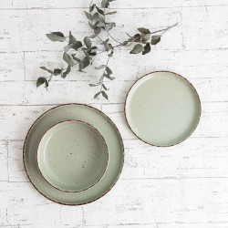 Dinnerware Set Quid Duna Green Ceramic 12 Pieces