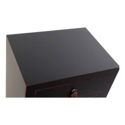 Nightstand DKD Home Decor Fir Red Black MDF Wood 45 x 34 x 66 cm