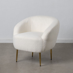 Armchair 75 x 70 x 74 cm Synthetic Fabric Metal White