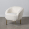 Armchair 75 x 70 x 74 cm Synthetic Fabric Metal White