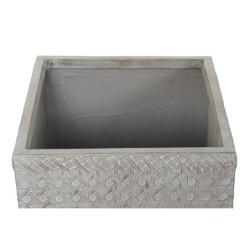 Set of Planters Home ESPRIT Beige Fibreglass Magnesium 44,5 x 44,5 x 42,5 cm (4 Units)