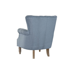 Armchair DKD Home Decor 74 x 75 x 87 cm Rubber wood Sky blue