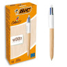 Pen Bic Wood Effect Multicolour 0,32 mm (12 Pieces)