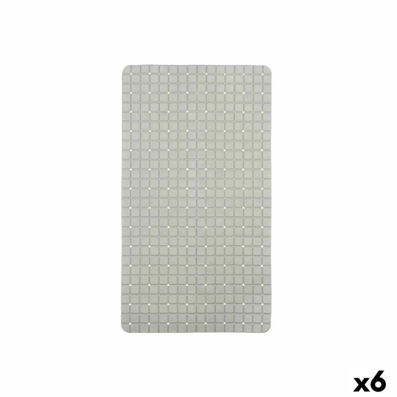 Non-slip Shower Mat Frames Grey PVC 67,7 x 38,5 x 0,7 cm (6 Units)