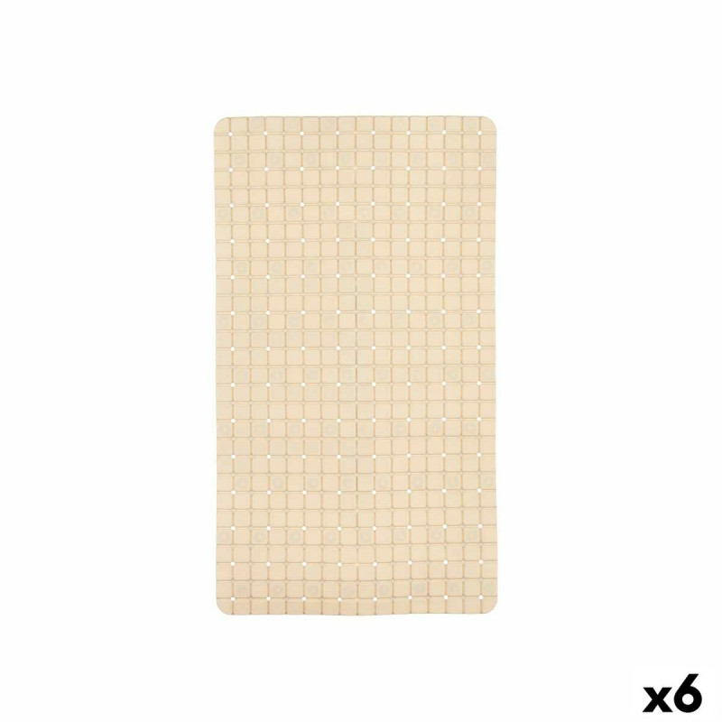 Non-slip Shower Mat Frames Beige PVC 67,7 x 38,5 x 0,7 cm (6 Units)