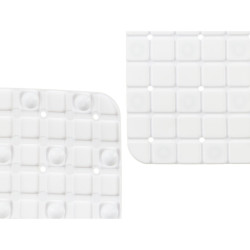 Non-slip Shower Mat Frames White PVC 50,3 x 50,3 x 0,7 cm (6 Units)