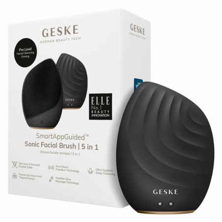 Cleansing Facial Brush Geske SmartAppGuided Black 5-in-1