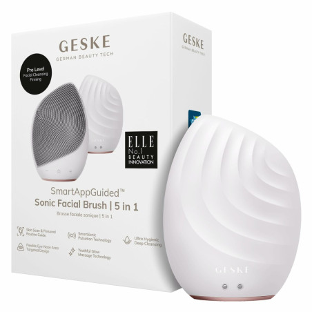 Cleansing Facial Brush Geske SmartAppGuided White 5-in-1