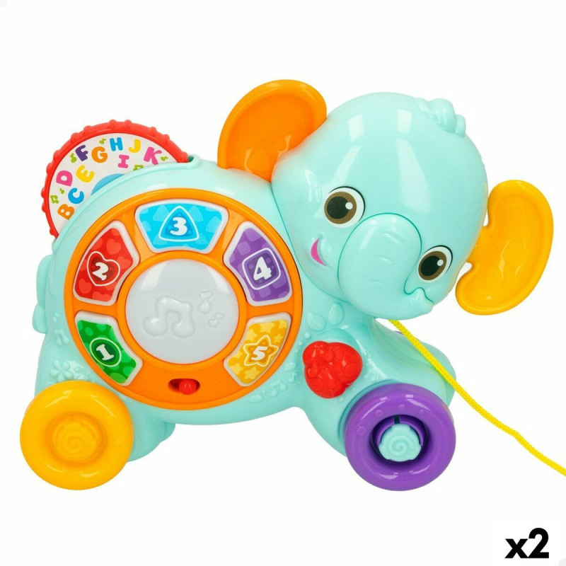 Pull-along toy Winfun Elephant 26 x 19 x 8,5 cm (2 Units)