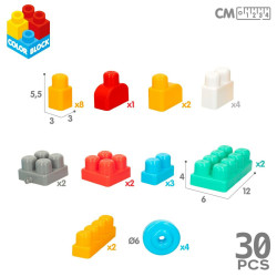 Building Blocks Color Block Suitcase Police Car 30 Pieces (2 Units)