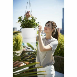 Hanging Planter Elho Greenville White Plastic Ø 23,9 x 20,3 cm