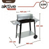 Coal Barbecue with Wheels Aktive Enamelled Metal 90 x 85 x 32 cm Black