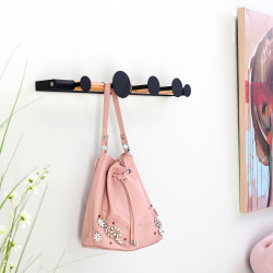 Wall mounted coat hanger 18 x 11 x 74 cm Metal Wood industrial