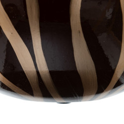 Vase 24,5 x 24,5 x 20 cm Zebra Ceramic Golden Brown