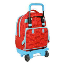 School Rucksack with Wheels SuperThings Kazoom kids Red Light Blue (33 x 45 x 22 cm)