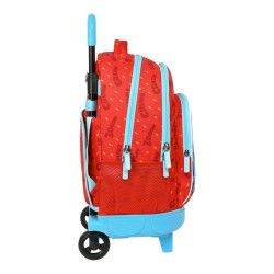 School Rucksack with Wheels SuperThings Kazoom kids Red Light Blue (33 x 45 x 22 cm)