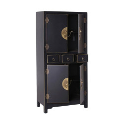 Sideboard ORIENTE 63 x 33 x 131 cm Black Wood