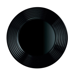 Flat plate Luminarc Harena Black Glass (25 cm) (24 Units)