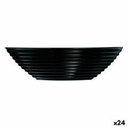 Bowl Luminarc Harena Negro Black Glass 16 cm (24 Units)