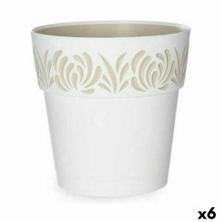 Self-watering flowerpot Stefanplast Gaia White Plastic 25 x 25 x 25 cm (6 Units)