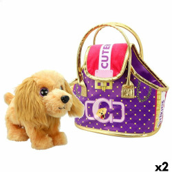 Fluffy toy Funville Cutekins Bag Dog 25 x 20 x 13 cm (2 Units)