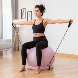 Yoga Ball with Stability Ring and Resistance Bands Ashtanball InnovaGoods