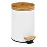 Pedal bin Andrea House White Matt Metal Bamboo 3 L (Ø 17 x 26 cm)