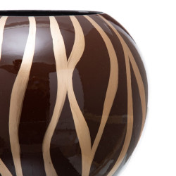 Vase 24,5 x 24,5 x 20 cm Zebra Ceramic Golden Brown