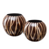 Vase 24,5 x 24,5 x 20 cm Zebra Ceramic Golden Brown