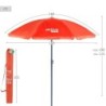 Sunshade Aktive UV50 Ø 180 cm Coral Polyester Aluminium 180 x 187 x 180 cm (12 Units)