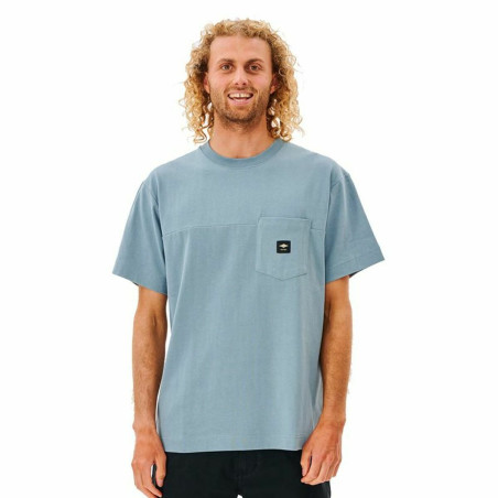 Men’s Short Sleeve T-Shirt Rip Curl Pocket Quality Surf  Blue