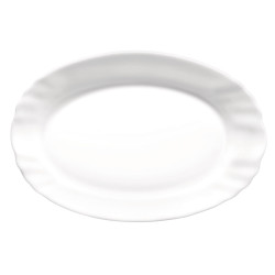 Serving Platter Bormioli Rocco Ebro Oval White Glass (22 cm) (24 Units)