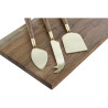 Cutting board DKD Home Decor Golden Natural Stainless steel Acacia 46,5 x 17,7 x 2 cm (4 Pieces)