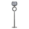 Candleholder 13 x 13 x 56 cm Crystal Grey Metal Silver