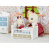 Action Figure Sylvanian Families Baby Rabbit Chocolate Bed