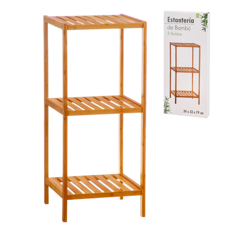 Bathroom Shelves Caison Bamboo 3 Shelves 34 x 33 x 79 cm